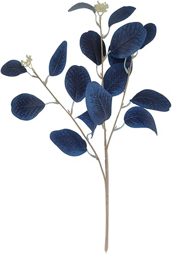 Miniatura 8 de 4 tallos de hojas de eucalipto artificiales para rellenar jarrones, decoración del hogar, flores, arreglos de vacaciones (naranja otoñal)