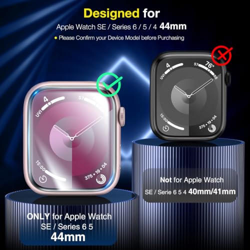 Image of LK 6 Pack Apple Watch Screen Protector 44mm SE (2023) Series 6 /5 /4 [Flexible TPU Not Glass] Self-Healing, Max Coverage, Bubble Free, HD Clear Screen Protector for iWatch 44mm, Anti-Scratch