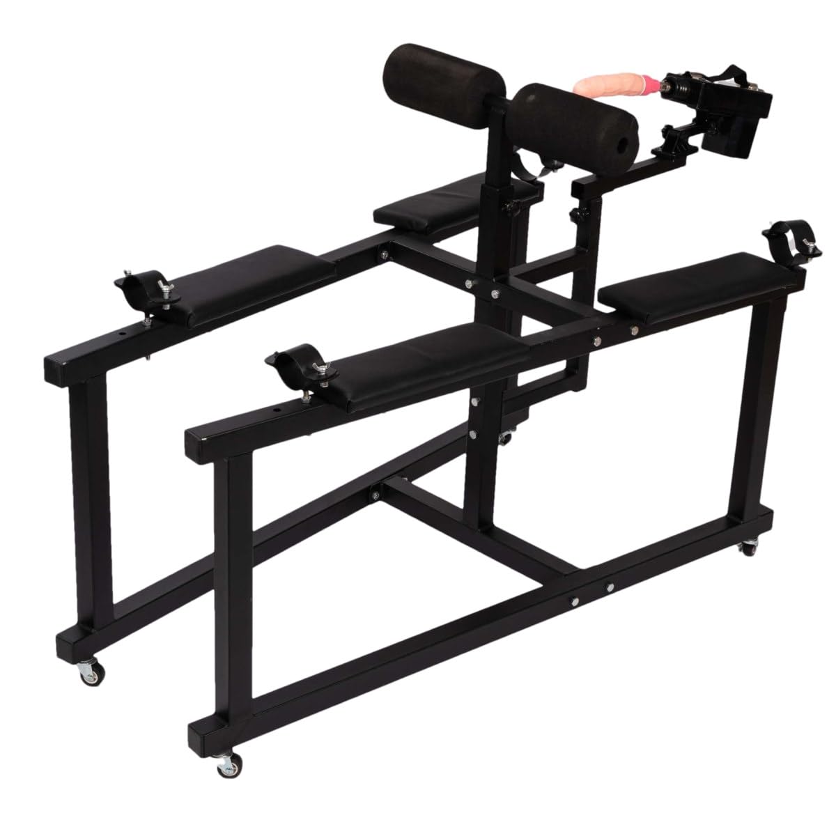 Multifunktionaler Sexstuhl Bondage Liebesstuhl mit Rollen und Fesseln, Metallrahmen Sexmöbel für Paare SM Fetisch Rollenspiel, Erotikspielzeug BDSM Stuhl Gynäkologenstuhl für Erwachsene