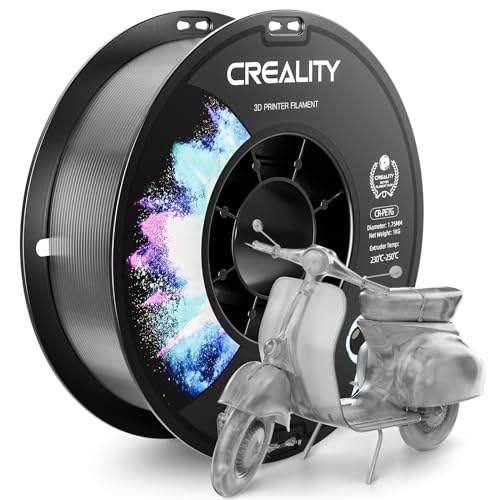 Image of CREALITY PETG Filament 1.75mm 3D Printer Filament, 1kg (2.2lb) Neatly Wound Spool, Dimensional Accuracy ±0.03mm, Excellent Toughness, Fits for Most FDM 3D Printers, Transparent