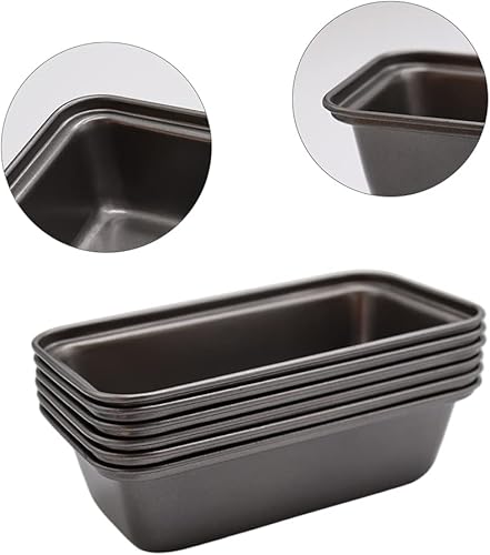 Miniatura 3 de 6 piezas de mini moldes antiadherentes de acero al carbono para hornear, mini moldes para pan, latas pequeñas de pan de plátano, 6.2 x 3.2 pulgadas