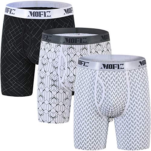 JINSHI Hombre Bóxers Largos Calzoncillos Cómodos Ropa Interior Shorts Pack de 3, 3XL