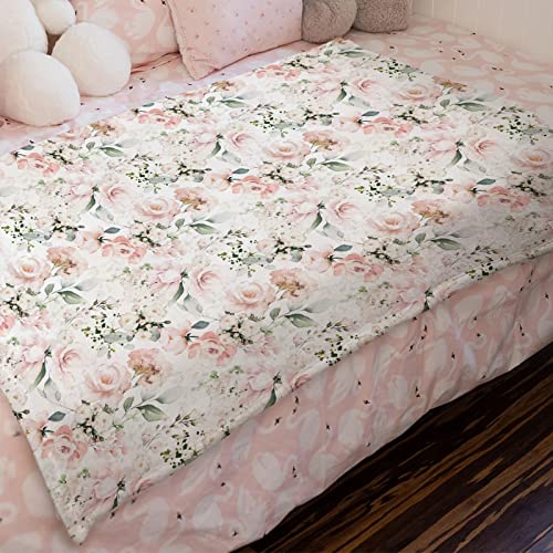 Hawskgfub Baby Toddler Girl Watercolor Peony Flower Blanket Gift, Nursery Daycare Pink Floral Flannel Fleece Bed Swaddling Blankets, Soft Lightweight Newborn Baby Shower Kid Crib Bedding Decor 30 X 40 #TOP3