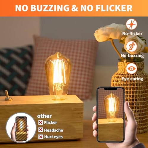 Image of ST19 LED Bulb 6W Equivalent 60W 2700k Warm White 120V, 12 Pack Ivyemons High Output ST19 LED Bulbs Dimmable, No Flicker ST 19 E26 Base Led Bulb,ST 19 LED Edison Light Bulbs for Indoor /Outdoor Lighting