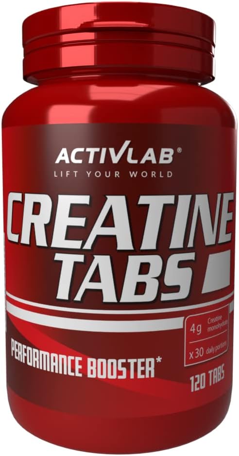Creatine Tabs 120 Tablets - Pomegranate Flavor - 4000mg Monohydrate - Advanced Formula for Muscle Building, Bodybuilding, Fitness, and Cross-Fit - Enhances Power, Endurance, and Strength