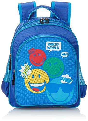 SMILEY Polyester 27 cms Blue School Backpack (IBTS-5528)