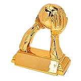 Happyyami Resin Football Trophy Award Decorative Soccer Goalkeeper Trophy with Shiny Finish for Celebrations Events and Home Decor Collectible for Sports Fans