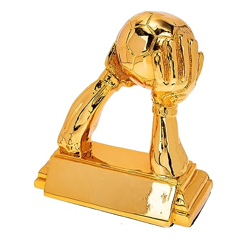 Happyyami Resin Football Trophy Award Decorative Soccer Goalkeeper Trophy with Shiny Finish for Celebrations Events and Home Decor Collectible for Sports Fans
