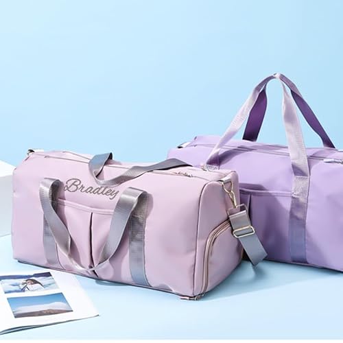 Personalized Gym Bag with Name – Custom Duffel Bag for Women with Embroidered Text, Lightweight Travel & Sports Bag with Shoe Compartment — view 6