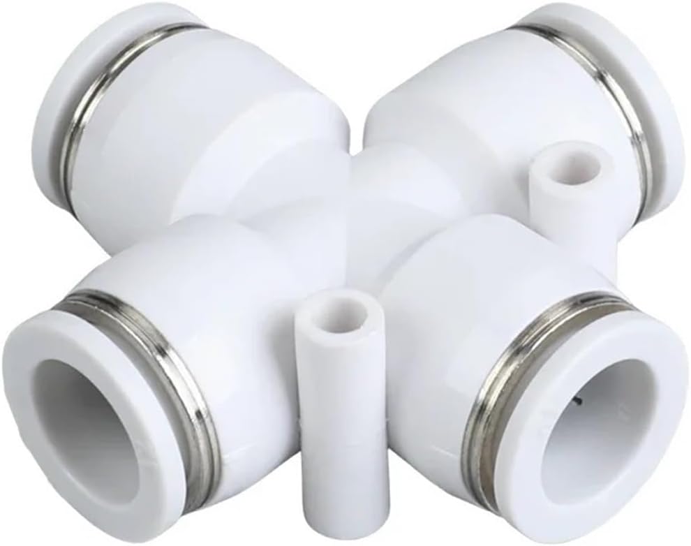 5/10/20 Pcs PZA Pneumatic Plastic Quick Relase Cross Connector Coulper Set for Air Compressor Hose Fitting Tube Pipe Connection (Color : PZA 8-8 O.D.8MM, Size : 5pcs)