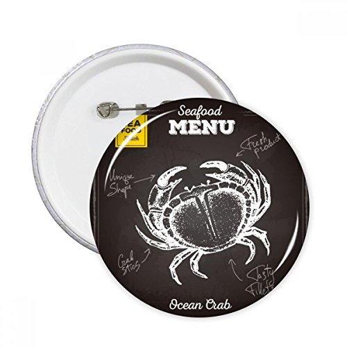 Badge crabe croquis bouton rond multicolore vêtement décoration cadeau taille S