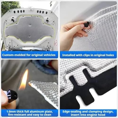 Matériau isolant pour VW Scirocco MK3 2009-2017 couverture capot coton - 4