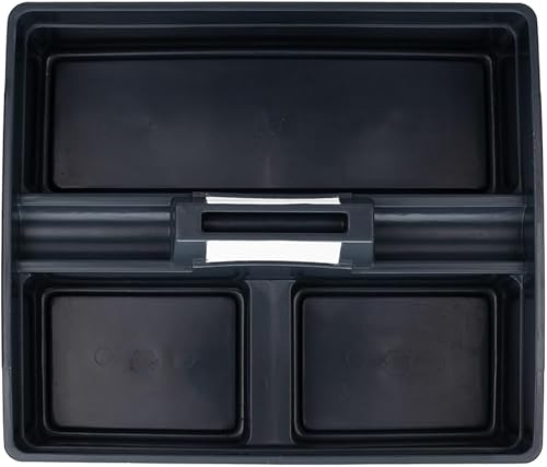 Miniatura 10 de Restaurantware RW Clean - Carrito de limpieza de 15.2 x 13.2 x 6.7 pulgadas, 1 compartimento triple, cesta de limpieza de plástico negro resistente