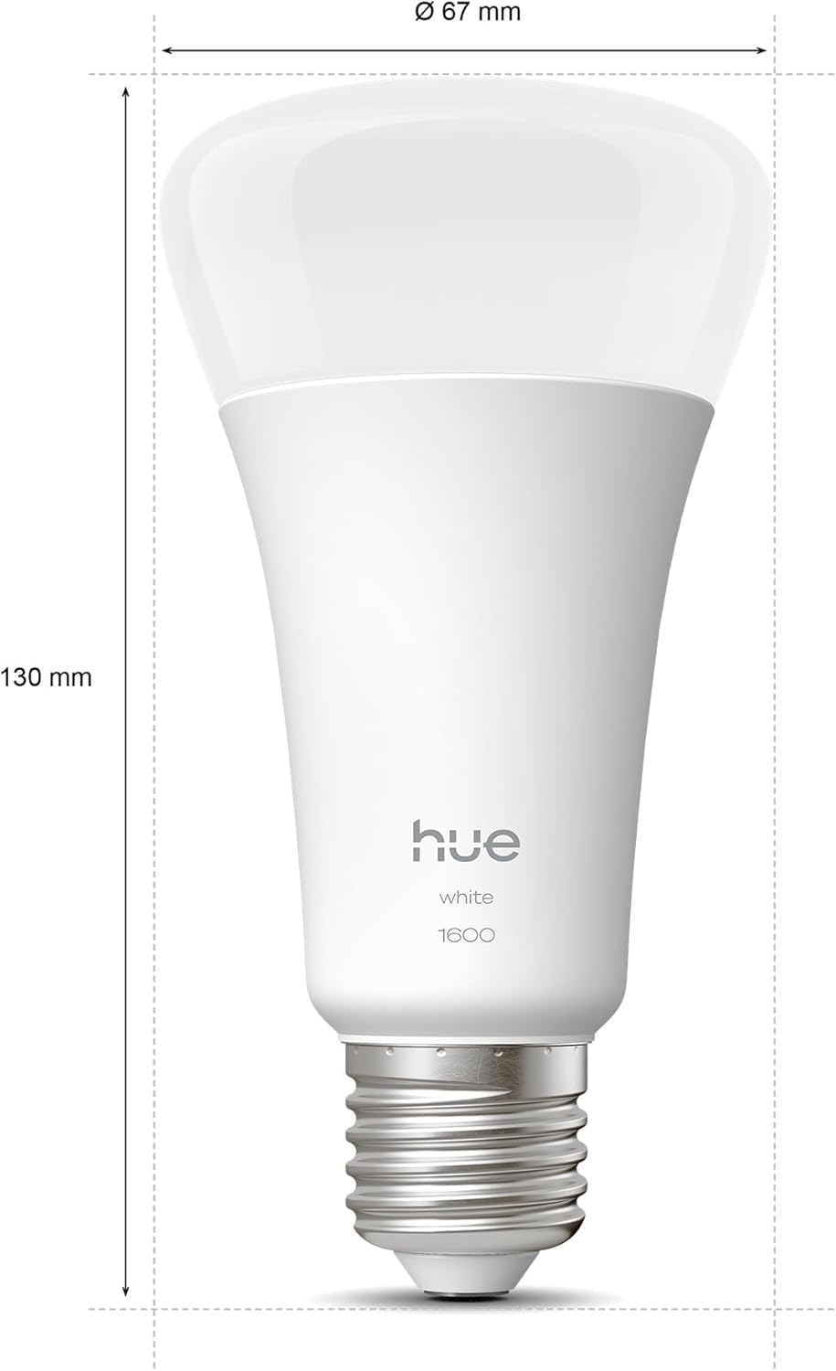 Philips Hue Bundle – 2 x weiße 1600 A67 E27 Smart-Leuchtmittel, extra helle dimmbare LED, intelligente Beleuchtung, App- und Sprachsteuerung, funktioniert mit Alexa, Google Home und Apple HomeKit