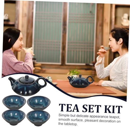 Juego de té chino de cerámica para ahorrar espacio en el salón 8