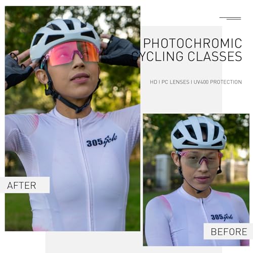 SCVCN Photochromic Cycling Glasses Mountain Bike Glasses for Men Women Frameless Sport sunglasses — view 2