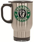 Stardust Coffee Travel Mug or Tea Cup by BeeGeeTees Inspired By David Bowie (14 oz Silver)