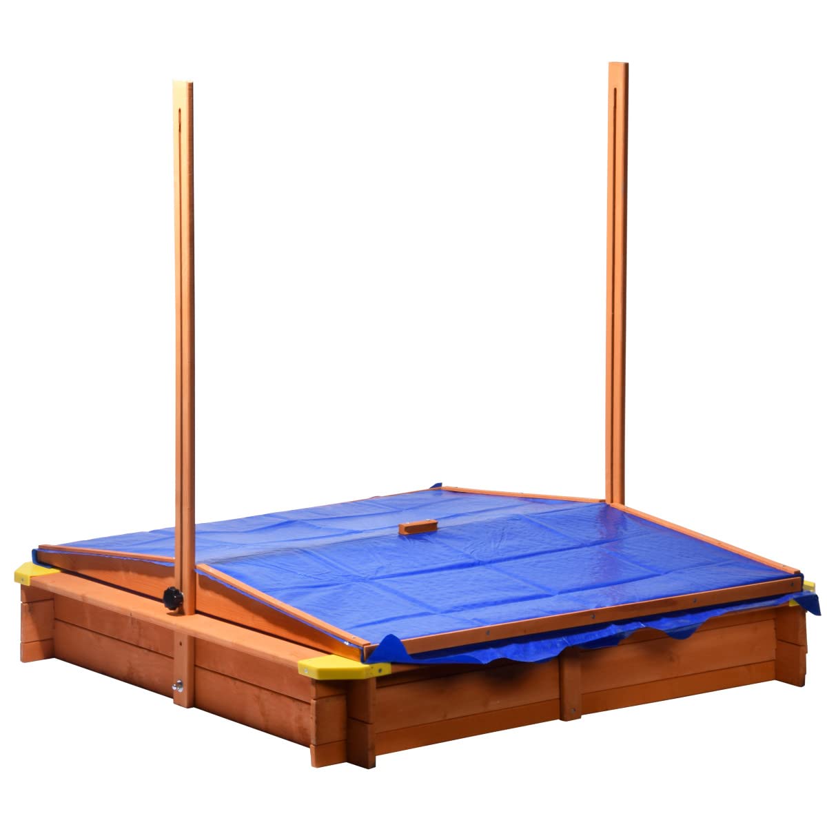 dobar 94350FSC - Aiuola per Bambini, per Giocare con la Sabbia, Tetto Regolabile in Altezza e orientabile, con Protezione UV 801, Fondo Incluso, 117 x 117 x 117 cm