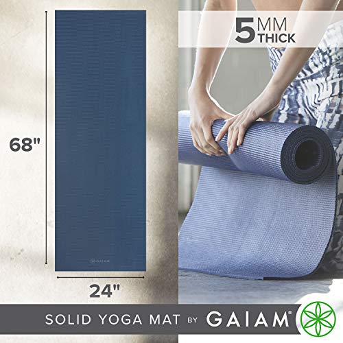 image for Gaiam Yoga Mat Premium Solid Color Non Slip Exercise & Fitness Mat for