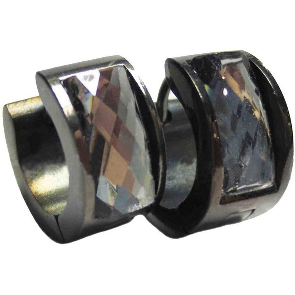 OAKKY Joyería Multicolor Cristal Studs Hoop Pendientes Hombre y Mujeres Acero inoxidable