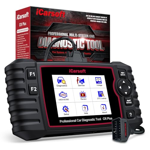 iCarsoft CR Plus OBD2 Scanner Diagnostic Tool, Code Reader for ABS Transmission Engine Airbag System. Car Scan Tool with EVAP and O2 Sensor Test,On-Board,Freeze Frame,Oil Reset-2025-Free Update