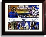 Framed Florida Gators - Tim Tebow, Urban Meyer 2006 & 2008 National Champs Autograph Replica Print