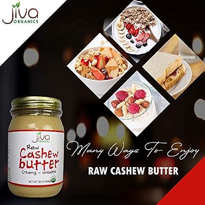 Jiva Organics RAW Organic Cashew Butter 16-Ounce Jar