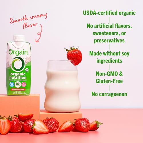Orgain Organic Nutritional Protein Shake,Strawberries & Cream - 16g Grass Fed Whey Protein,Meal Replacement,20 Vitamins & Minerals,Fruits-& Vegetables,Gluten Free,Non-GMO,11 Fl Oz,(Pack of 24) - image 6