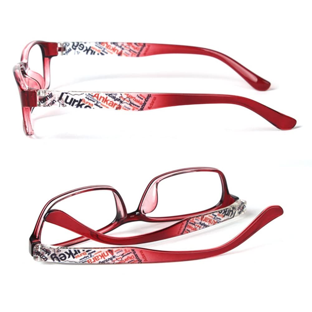 Anti Blue Light Okulary do Czytania, Okulary Komputerowe dla Kobiet, Prostokątne Pełna klatka (Color : Rouge, Size : 3.5)