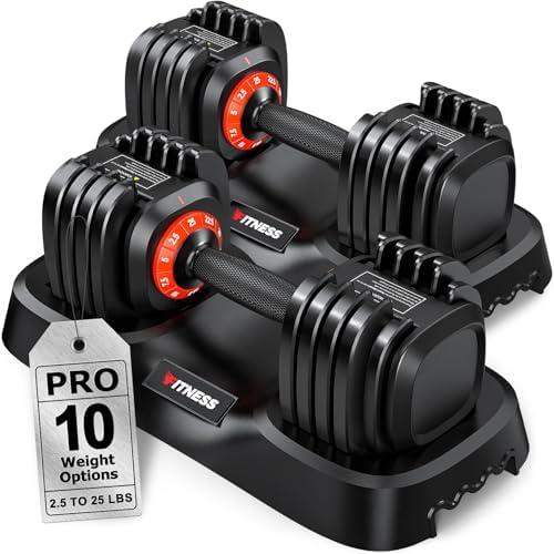 Adjustable Dumbbells Set of 2, 1 Hand Adjustable Weights Dumbbell...