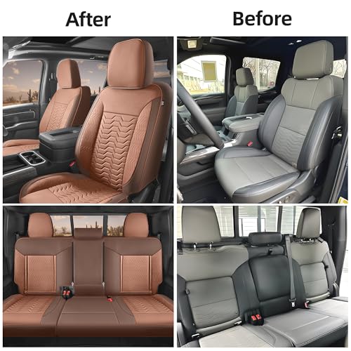 Image of Red Rain Leather Seat Cover for Chevy Silverado Seat Covers 2019 to 2026