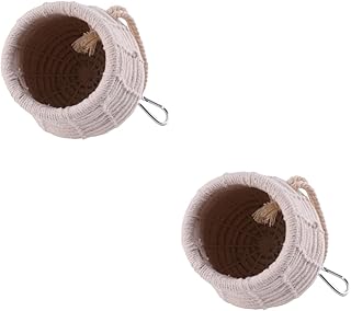 Balacoo 2 Pçs Ninho De Corda De Algodão Papagaio Hamster Ninho De Algodão Ninho De Pássaros De Estimação Ninho De Papagaio Gaiola De Dormir Ninho De Pássaro Ninho De Pássaros Pendurado