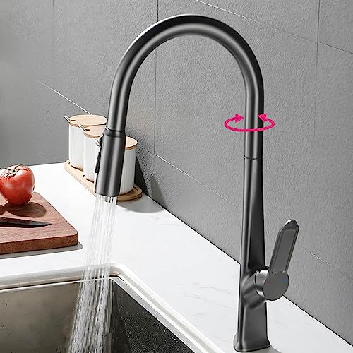 Pomme de douche tirez vers le bas robinet pivotant 360 évier de cuisine