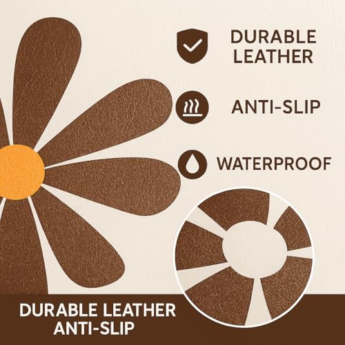 Image of YELONA Leather Dining Table Placemats Set of 2 - Waterproof, Heat Resistant, Anti-Slip, Easy to Clean Table Mats for Dining Table, Kitchen & Home Decor (Chocolate Brown, 40 x 30 cm)
