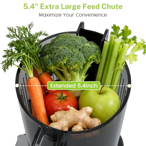 Image of Kndko Cold Press Juicer, Juicer Machines with 5.4 inch Large Feed Chute for Whole Vegetables & Fruits, Professional Slow Masticating juicer with Large Auger, Self Feeding, High Juice Yield, Easy to Clean