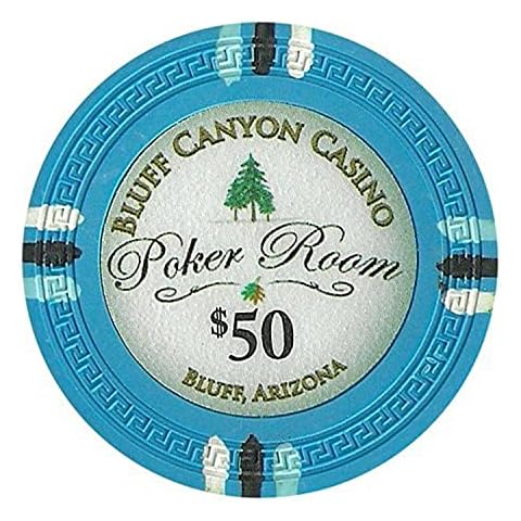 Claysmith Gaming $50 Clay Composite 13.5 Gram Bluff Canyon Poker Chips - Sleeve of 25 Cover