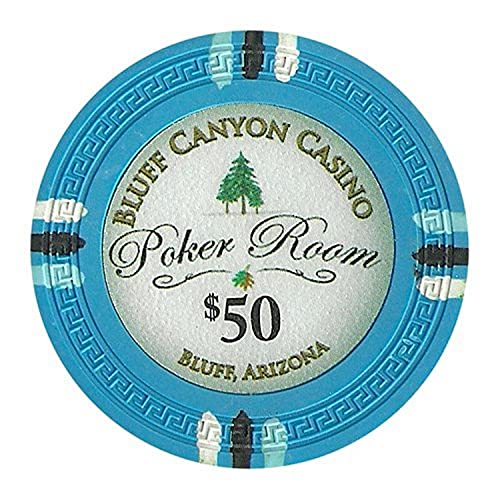Claysmith Gaming $50 Clay Composite 13.5 Gram Bluff Canyon Poker Chips - Sleeve Of 25 #TOP26