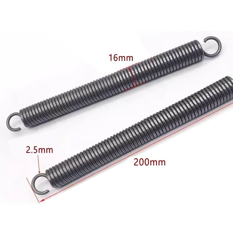 2x Spannfeder Mit Haken – 200 Mm Länge, Draht-Ø 2,5 Mm, Außen-Ø 16 Mm – Zugfeder Für Mechanik & DIY