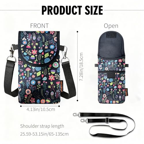 Image of Neoprene Phone Sleeve Pouch Case Bag for Men Women w /Crossbody Strap /Neck Lanyard for iPhone 17 /16 /15 /14 Pro Max, Samsung S25,Pixel 10