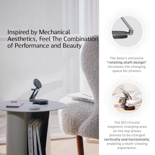 ADAM elements Mag 360 Qi2 3-in-1 Foldable Magnetic Charging Station, 15W Fast Wireless Charger for iPhone 17 16 15 14 13 12 Series, Apple Watch & AirPods by ADAM ELEMENTS - Used condition - Image 6