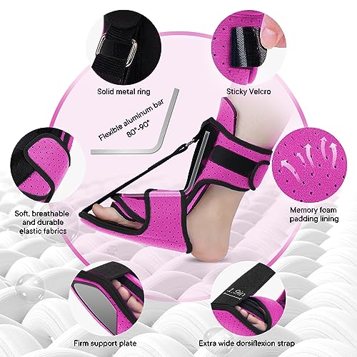 Tinzum NIGHT SPLINT - ROSE RED Plantar Fasciitis Night Splint: Plantar Fasciitis Brace thumb #2