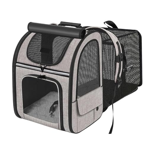Mochila para gatos extensible con correa interior de seguridad y diseño plegable 2