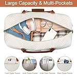 Weekender Bag for Women, Travel Duffel Bag Carry On Overnight Bag with Shoe Compartment Large Nylon Travel Weekend Tote Bag - Image 4