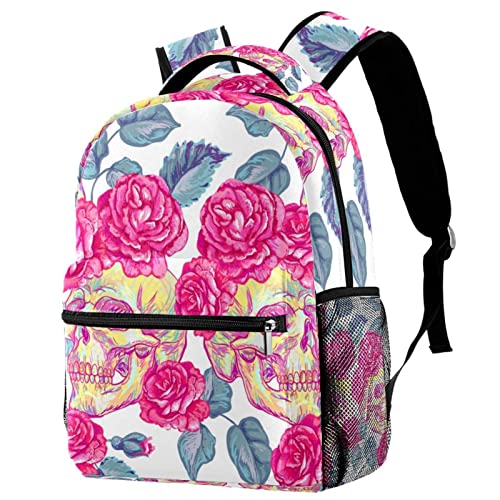 Sac à dos femme roses et feuilles : grand sac de voyage et loisirs