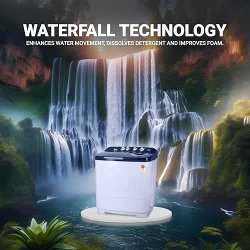 Image of ONIDA 11 Kg 5 Star Semi-Automatic Top Loading Washing Machine (S11GS, Blue, Cyclone Pulsator, Waterfall Technology)