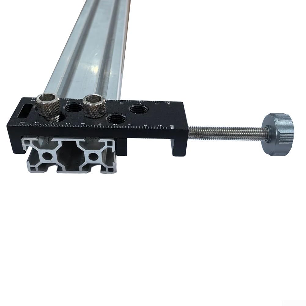 Gabarit de perçage profilé en aluminium avec manchons de perçage de 10 mm et 8 mm pour profils de série 20/30/40, localisateur de guide de trou en métal et perforateur de fixation (A)