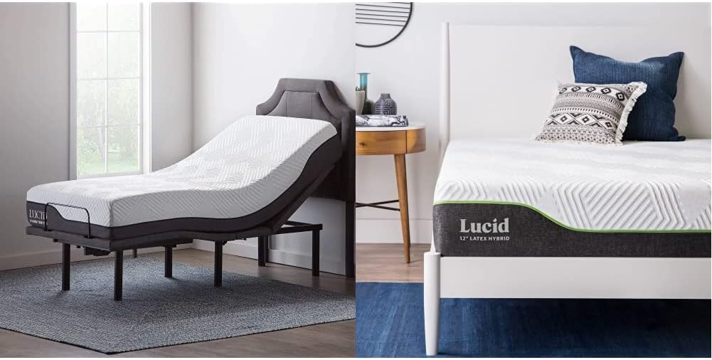 LUCID L600 Adjustable Bed Base Frame Bluetooth Compatible with