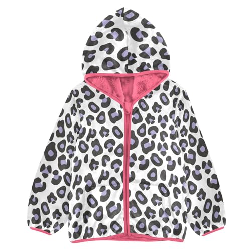 GuoChe Black Leopard Purple Boy Fleece Jacket