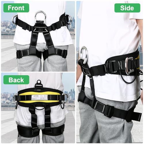 Fepinc Tree Climbing Spike Set with Adjustable Straps and EVA Leg Padding, Upgrade Adjustable Climbing Step Gear with Seat Belt, Rope and D-Rings - Thumbnail 4