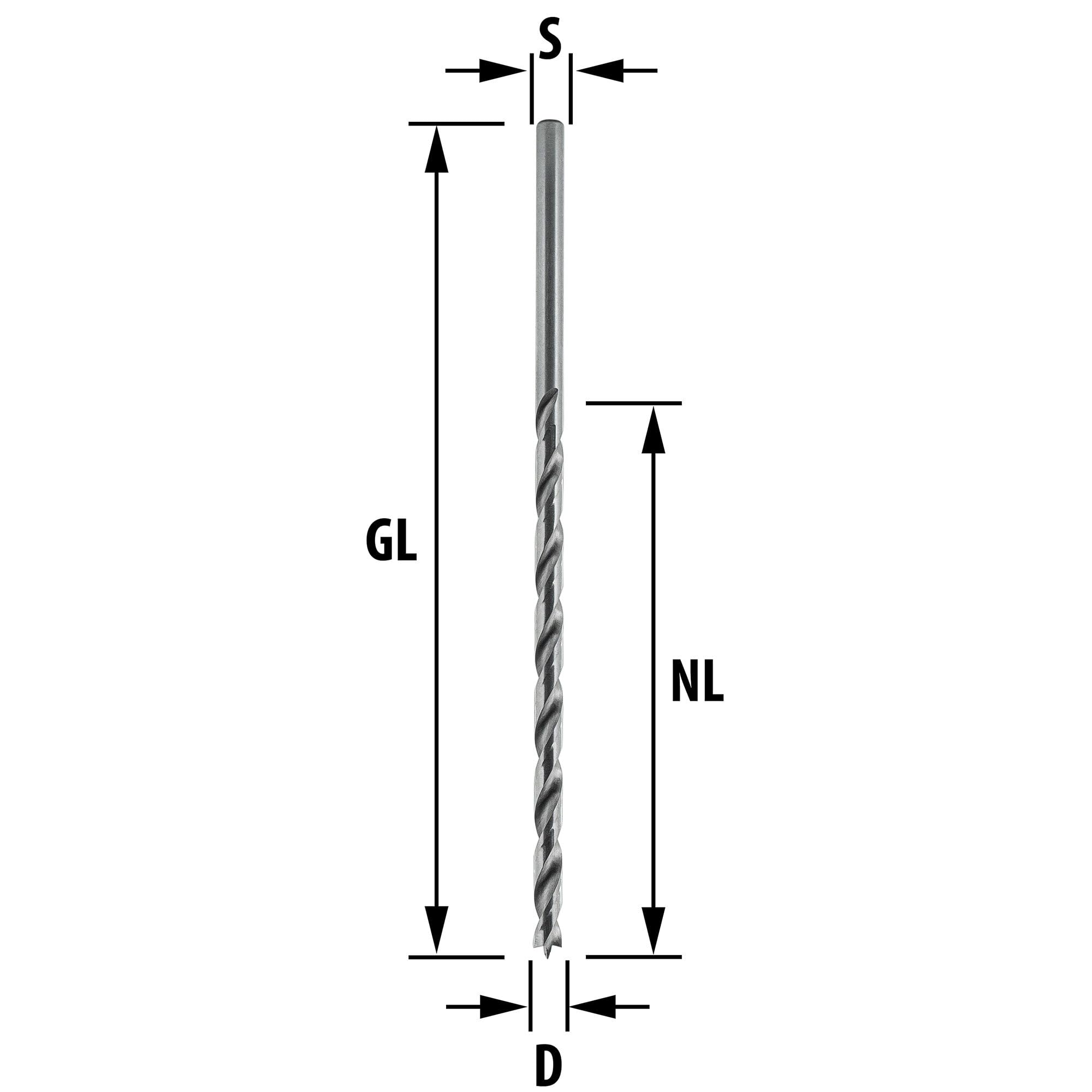 ENT 50405 Punta a torsione per legno Ø 5x150 mm Acciaio ad alta velocità
